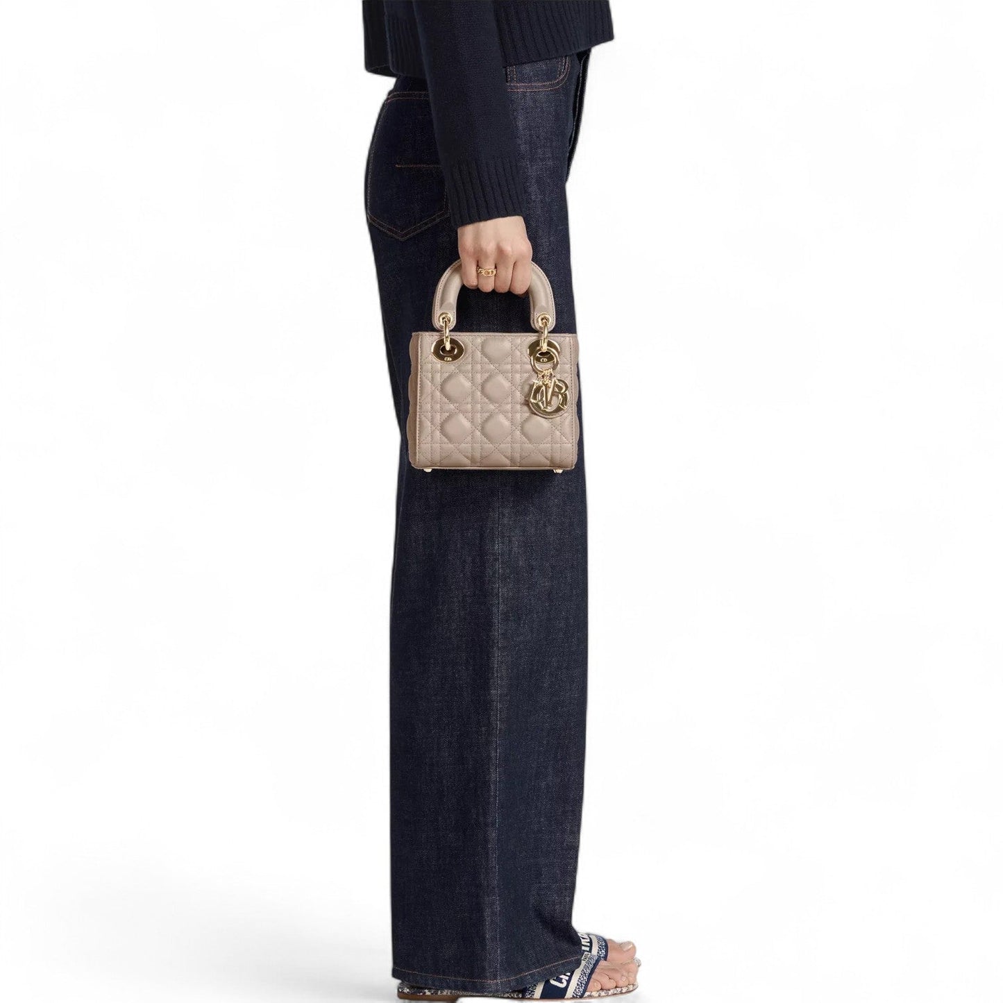 DIOR MINI LADY GOLD BAG