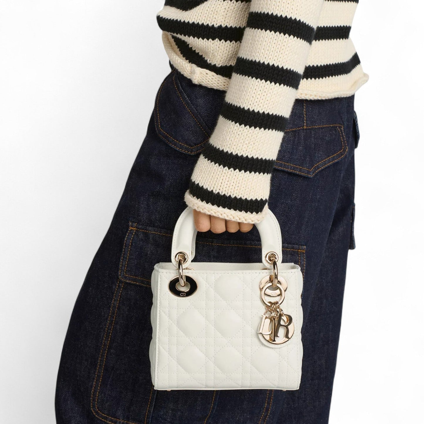 DIOR MINI LADY WHITE BAG