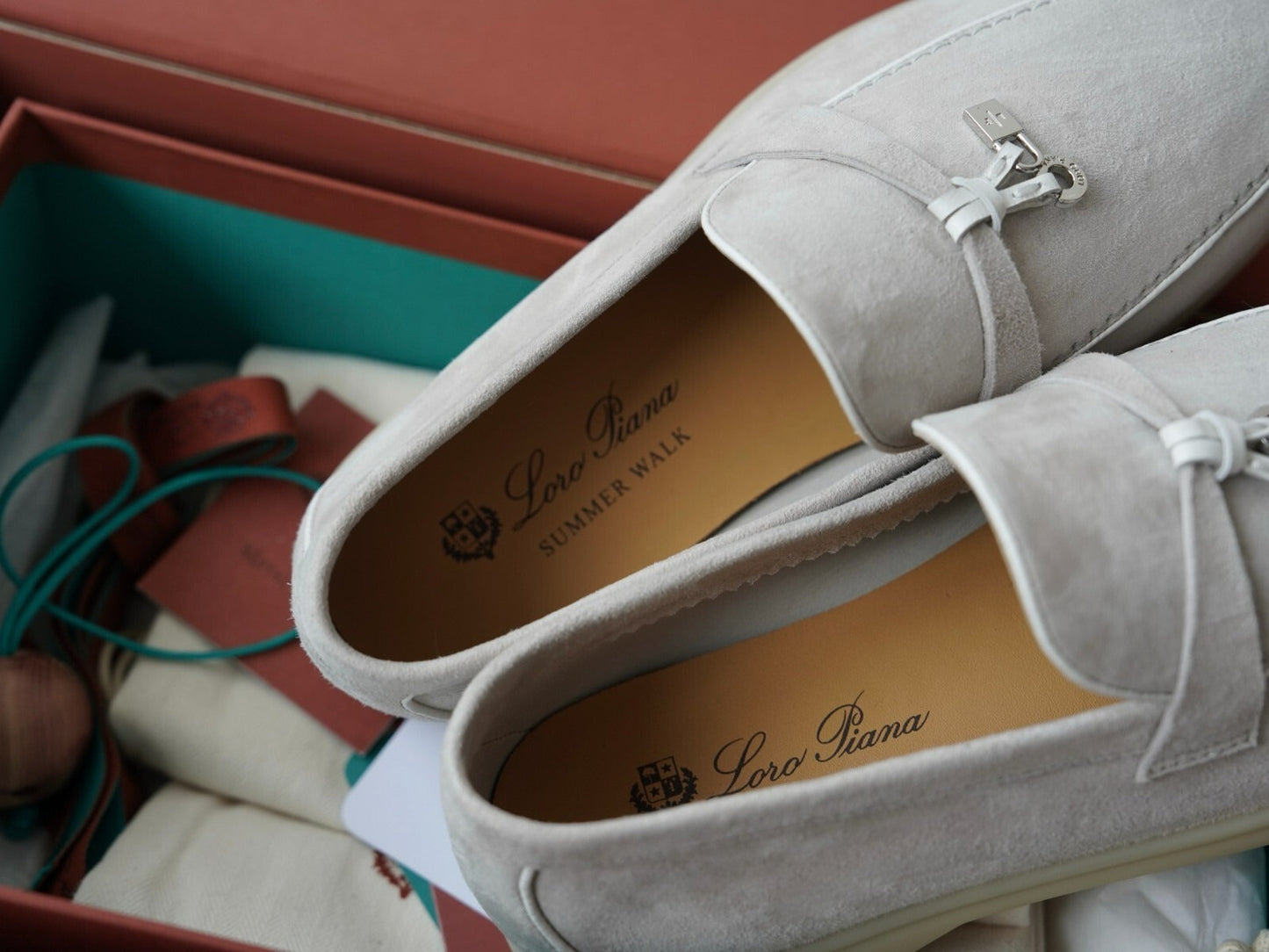 LORO PIANA GREY WOMEN LOAFER