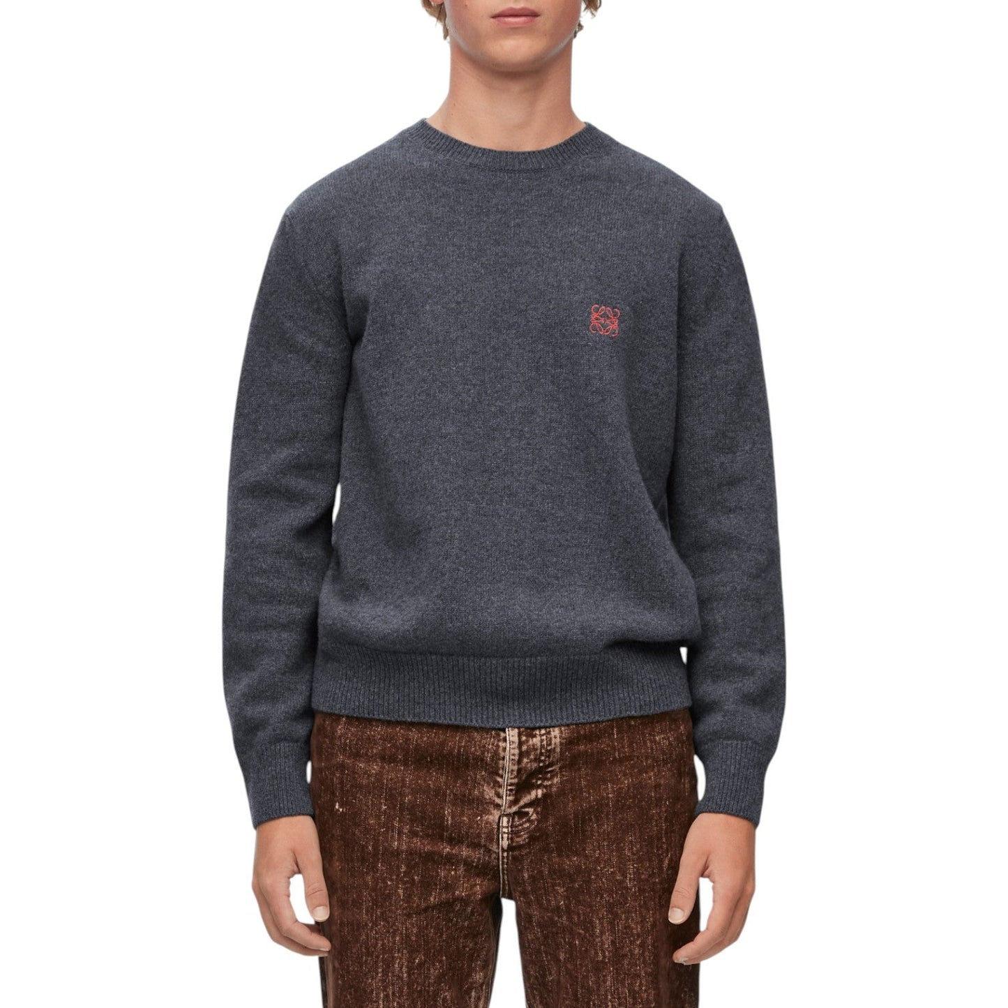 LOEWE JERSEY STICH WOOL MEN GREY SWEATSHIRT