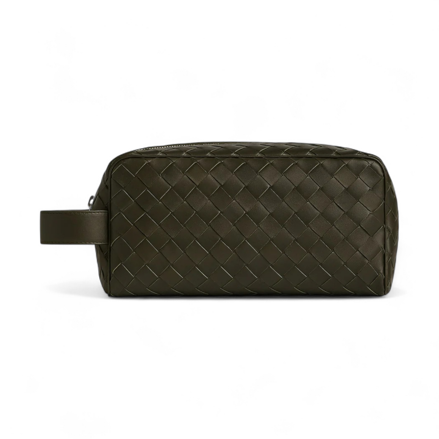BOTTEGA VENETA INTRECCIATO KHAKI TRAVEL POUCH