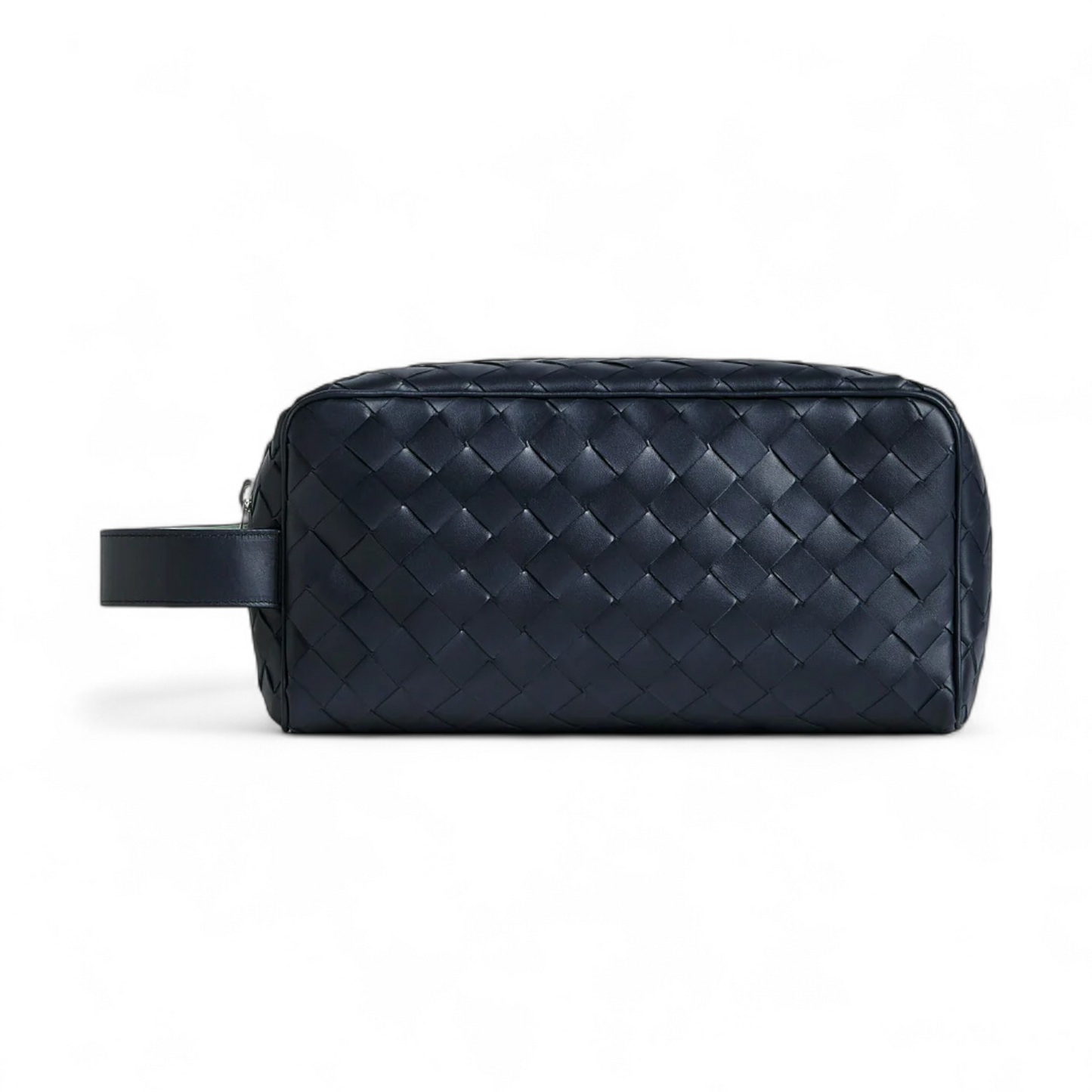 BOTTEGA VENETA INTRECCIATO SPACE DARK BLUE TRAVEL POUCH