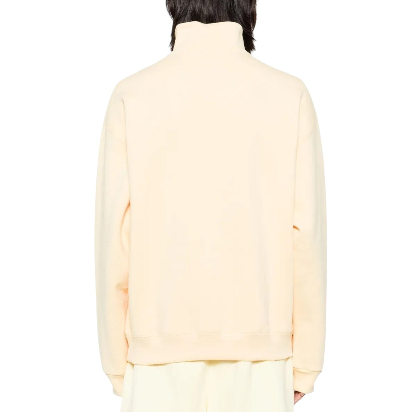 JACQUEMUS THE GROS GRAIN ZIPPED-ROLLNECK BEIGE SWEATSHIRT