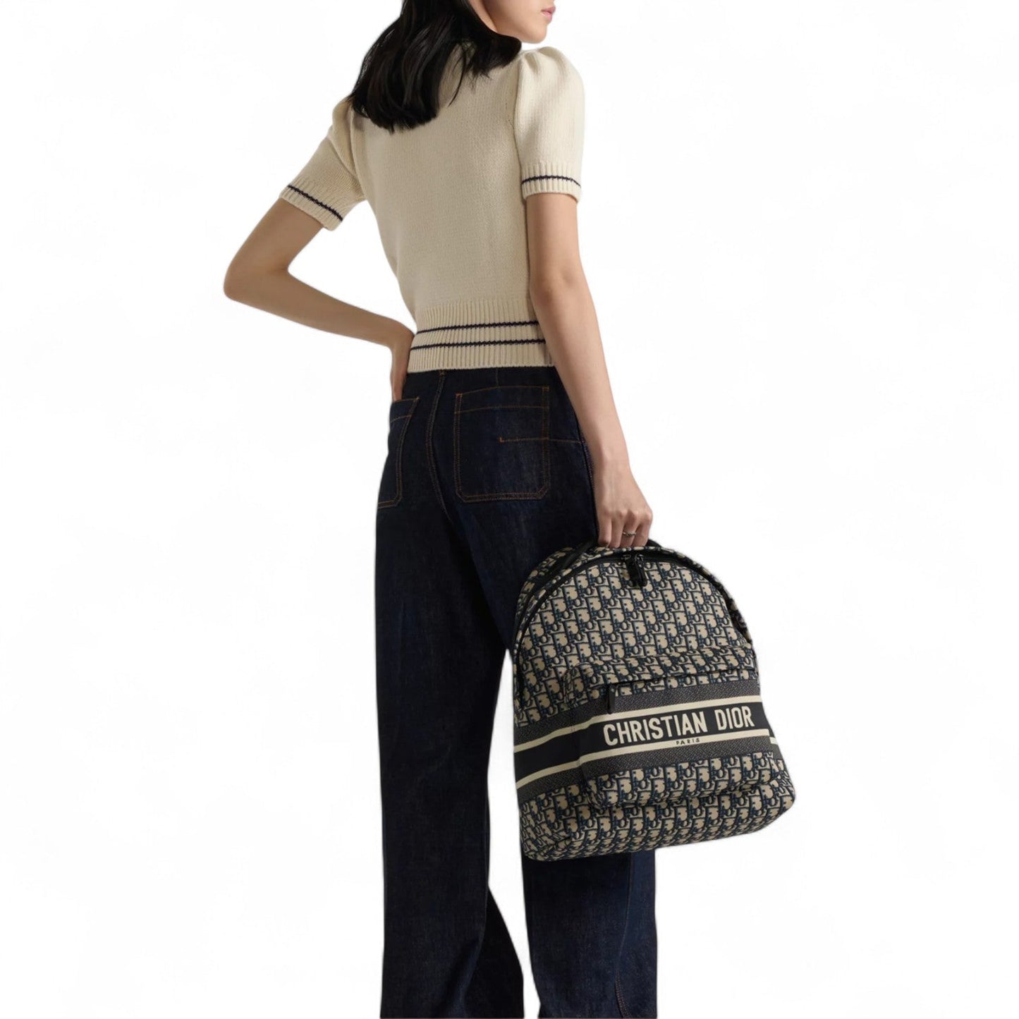 DIOR TRAVEL BLUE OBLIQUE JACQUARD BACKPACK