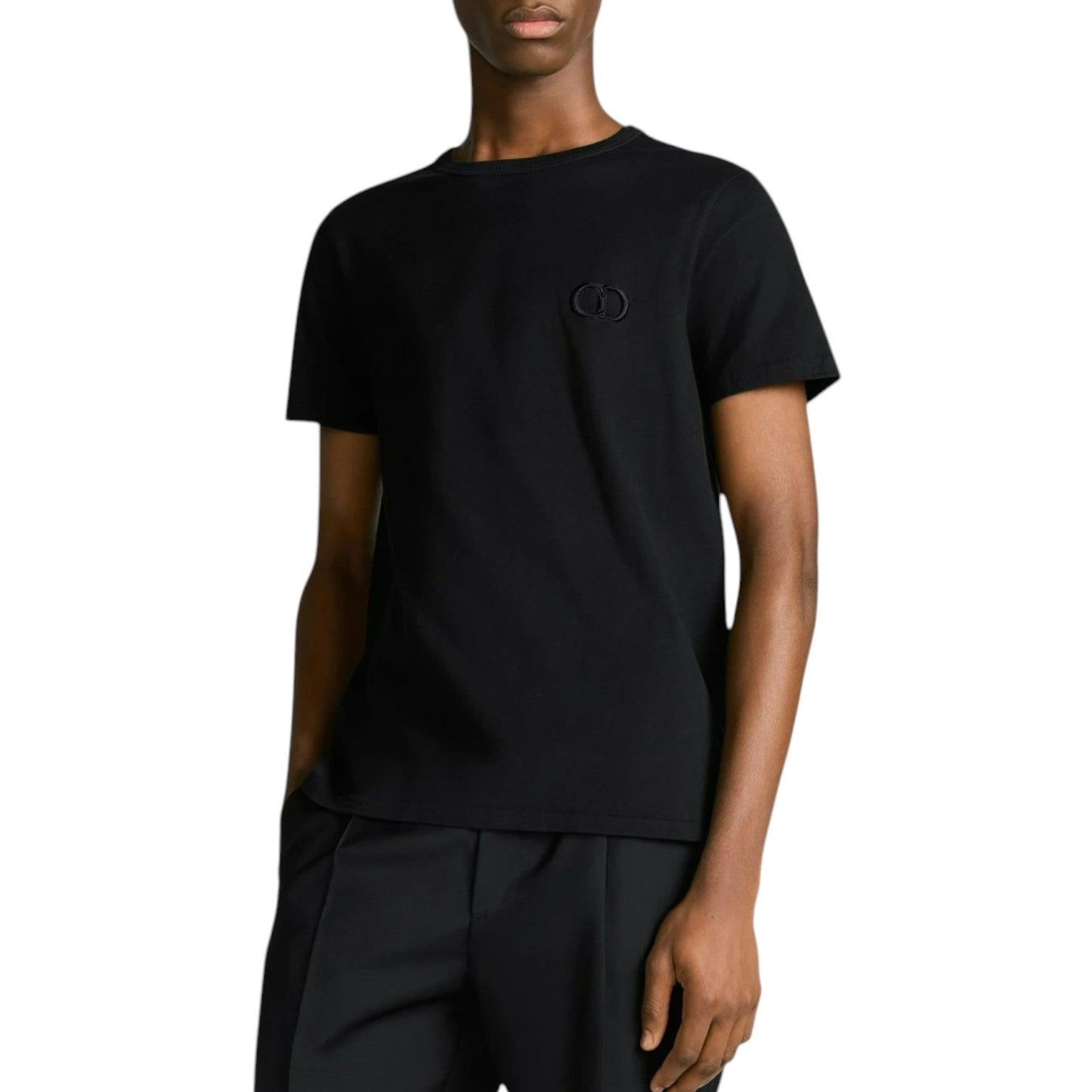 CD ICON REGULAR FIT BLACK COTTON JERSEY T-SHIRT