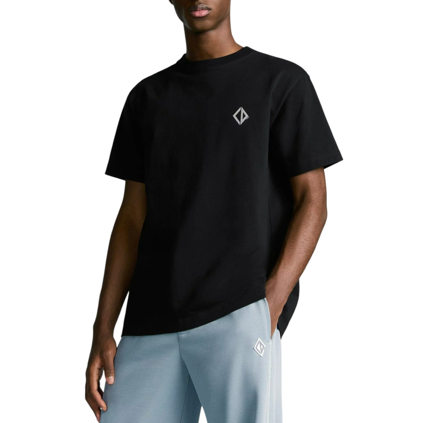 DIOR CD DIAMOND RELAXED FIT BLACK COTTON JERSEY T-SHIRT