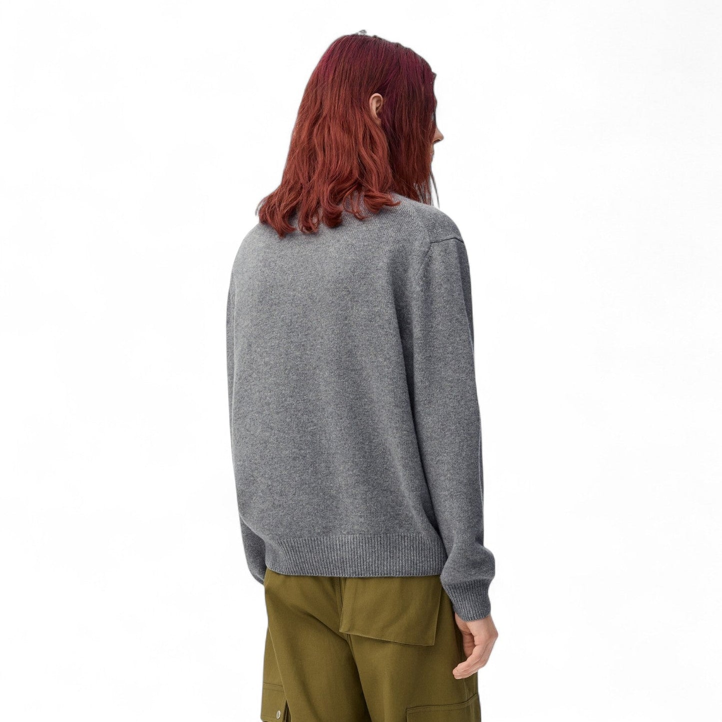 LOEWE JERSEY STICH WOOL MEN GREY SWEATSHIRT
