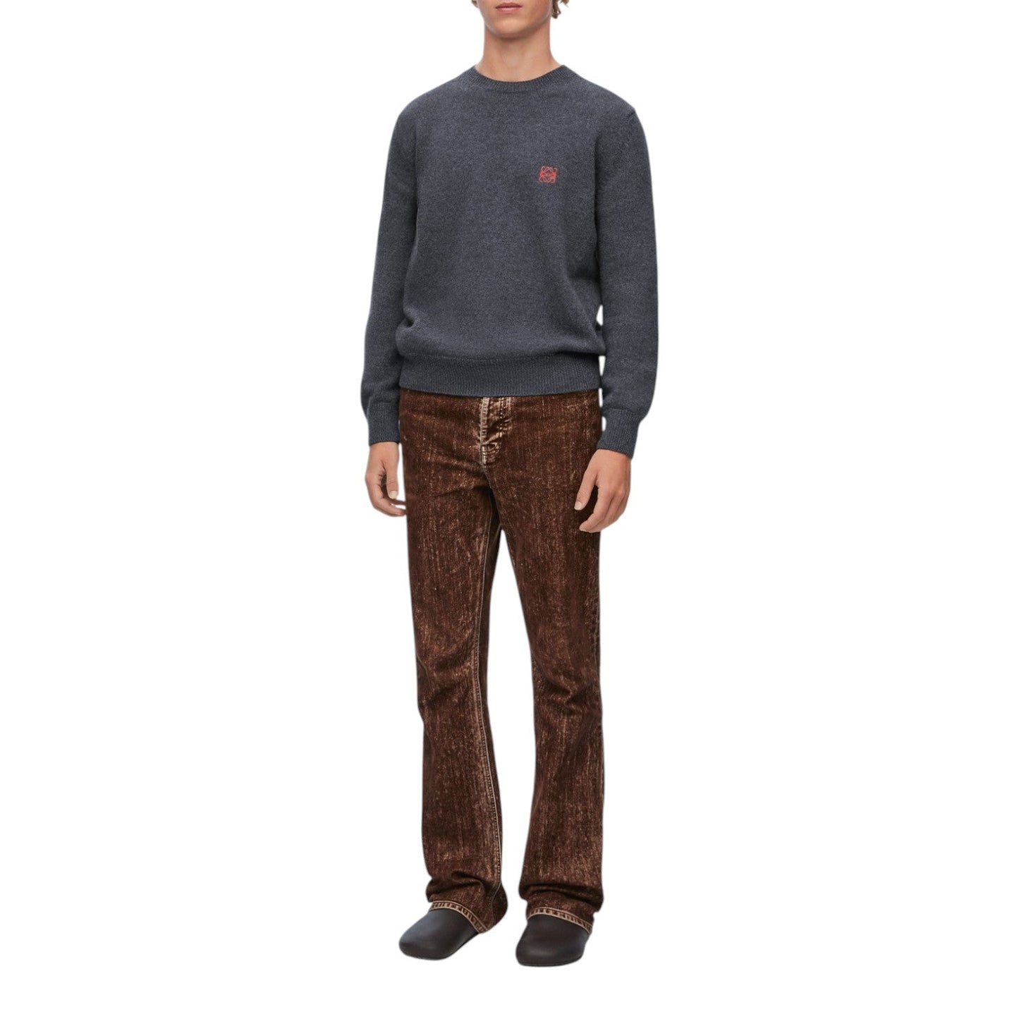 LOEWE JERSEY STICH WOOL MEN GREY SWEATSHIRT