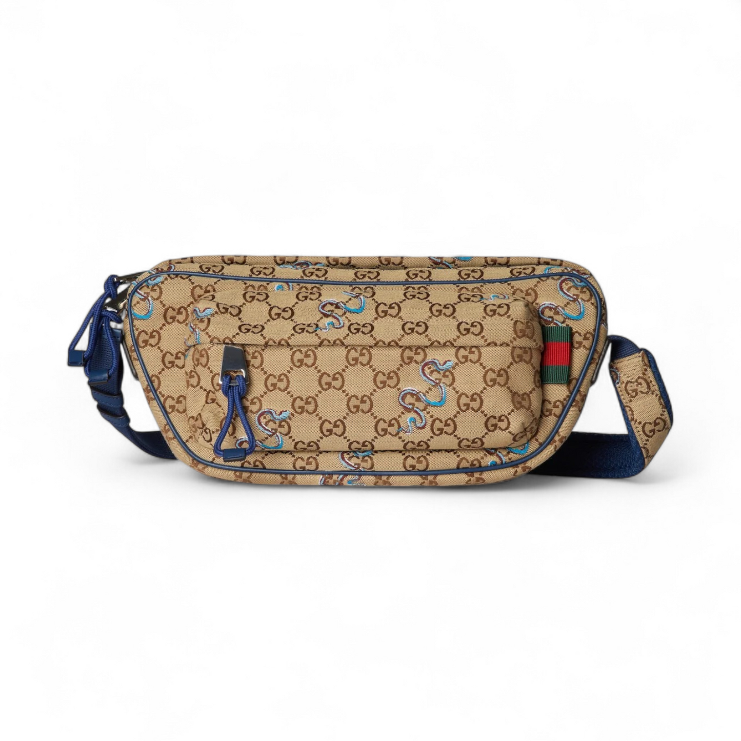 GUCCI SMALL EMBROIDERED CROSSBODY BEIGE BAG