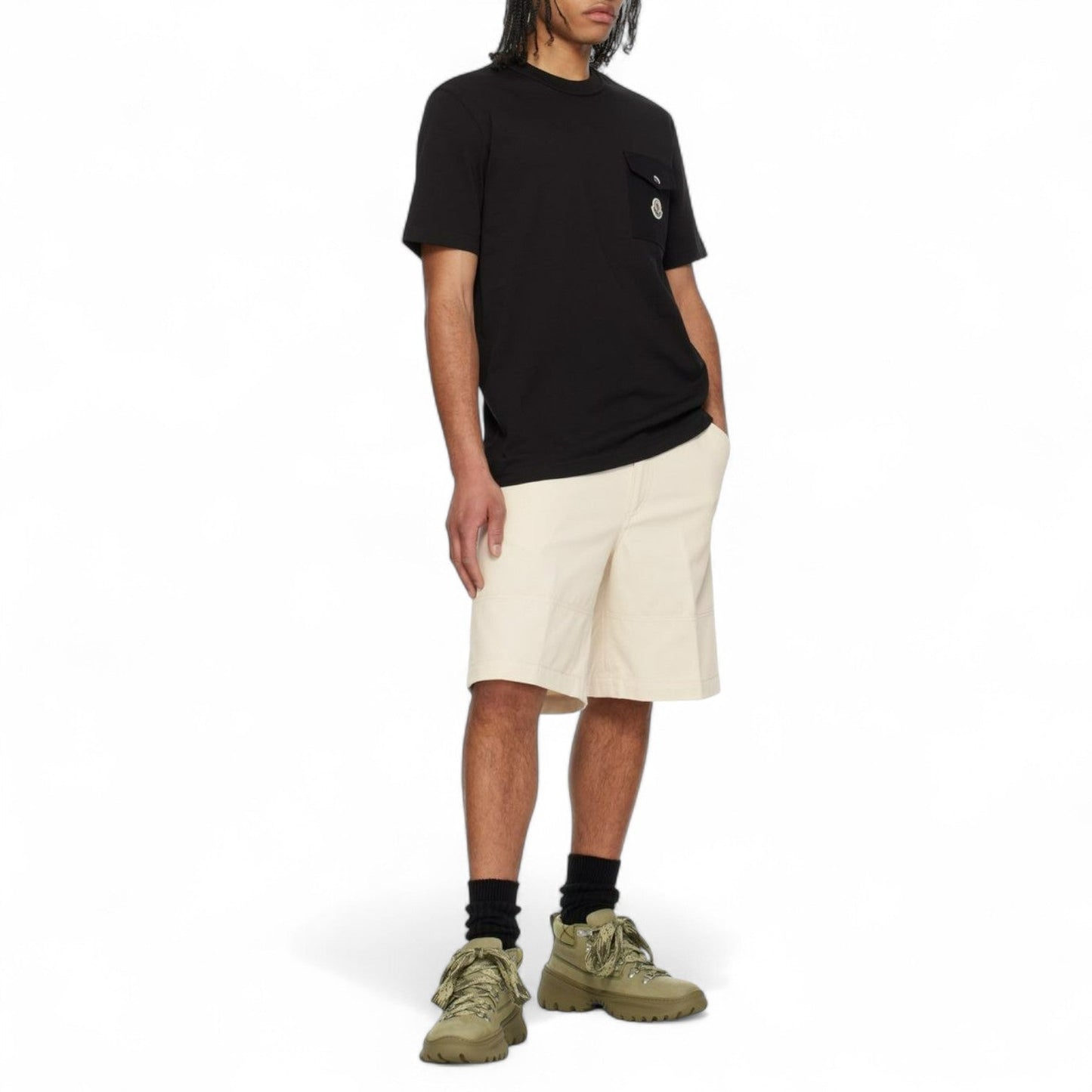 MONCLER ARCHIVIO BLACK LOGO POCKET SS T-SHIRT