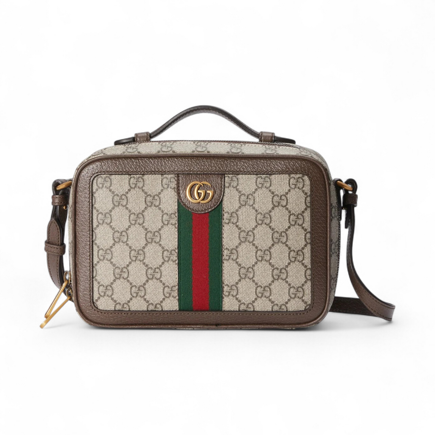GUCCI OPHIDIA SMALL CROSSBODY WITH WEB BEIGE BAG