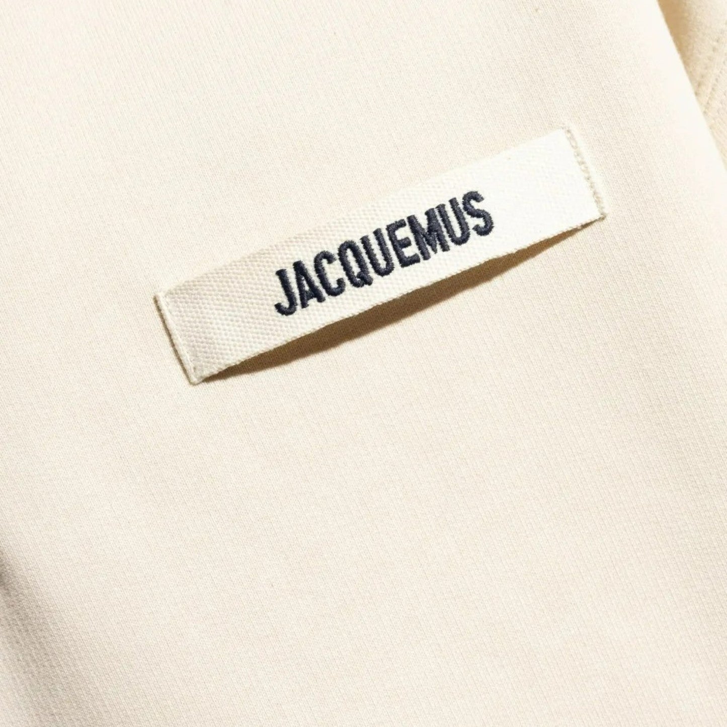 JACQUEMUS THE GROS GRAIN ZIPPED-ROLLNECK LIGHT BEIGE SWEATSHIRT