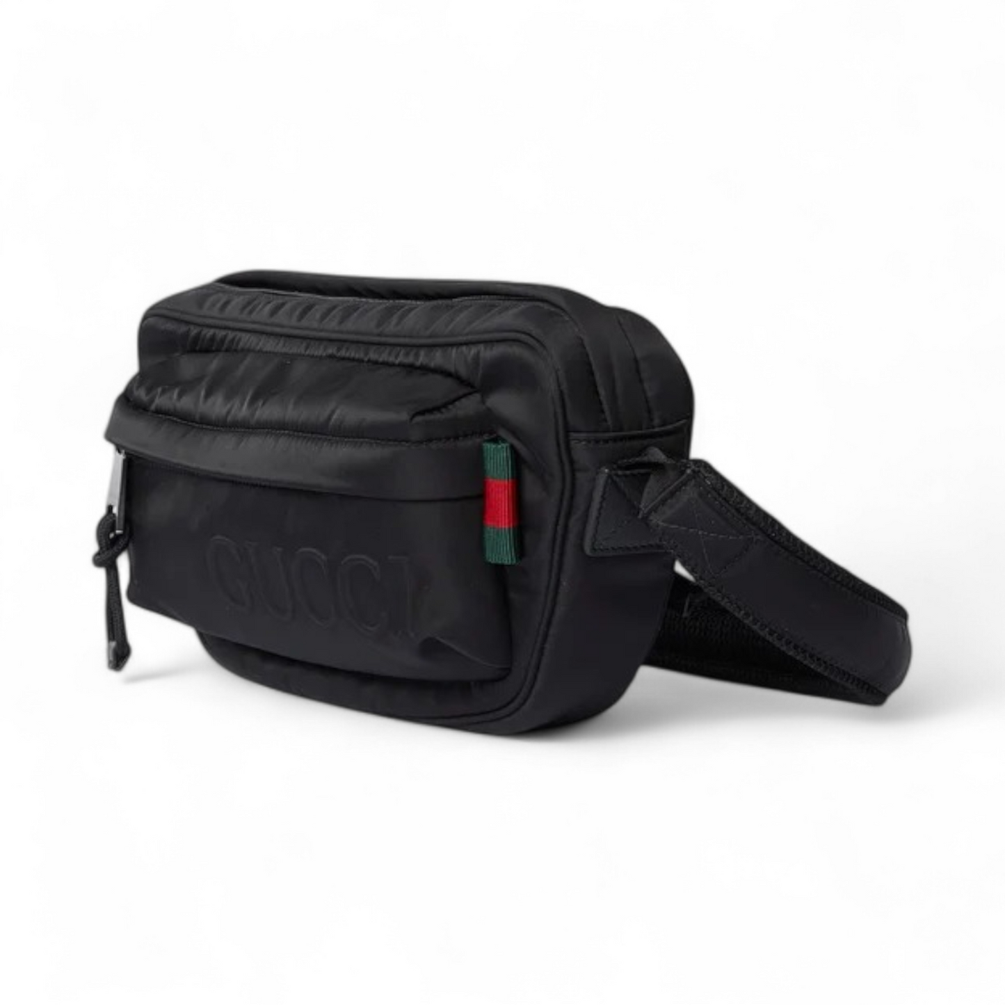 GUCCI SMALL CROSSBODY WITH GUCCI LOGO BLACK BAG