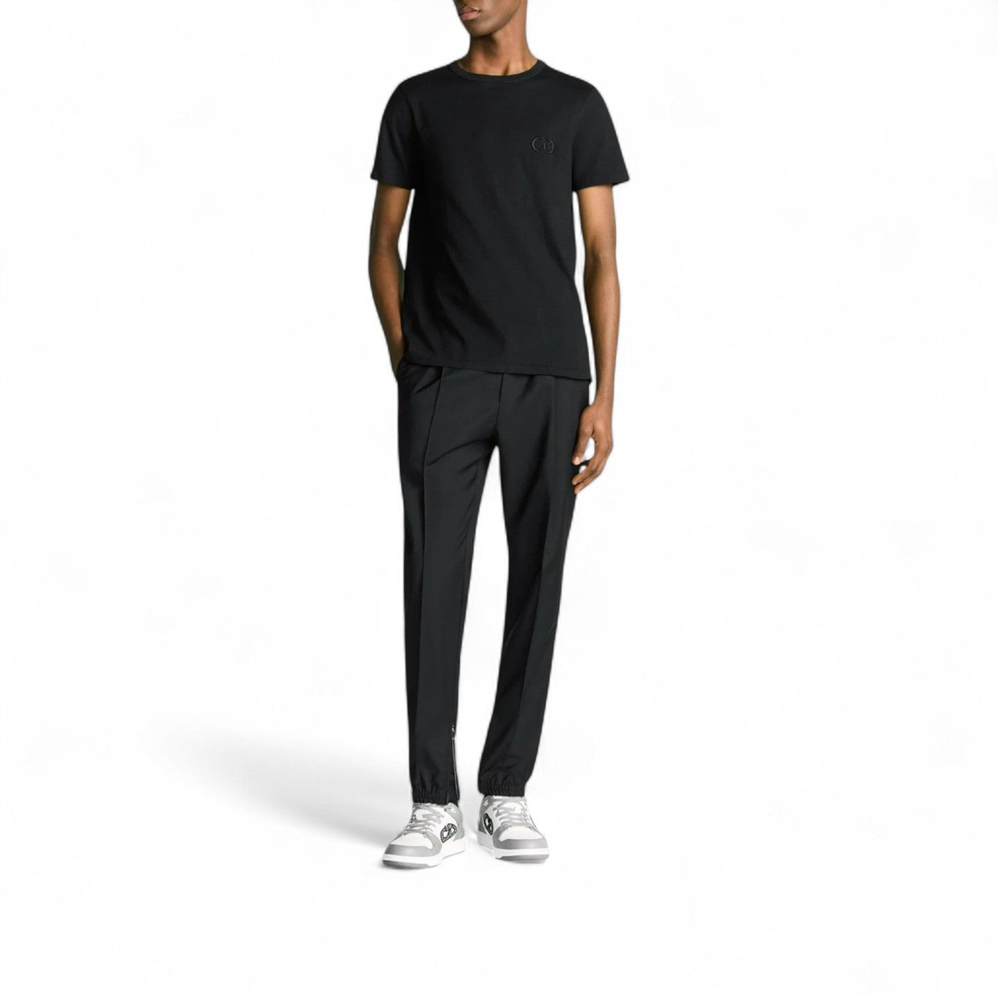 CD ICON REGULAR FIT BLACK COTTON JERSEY T-SHIRT