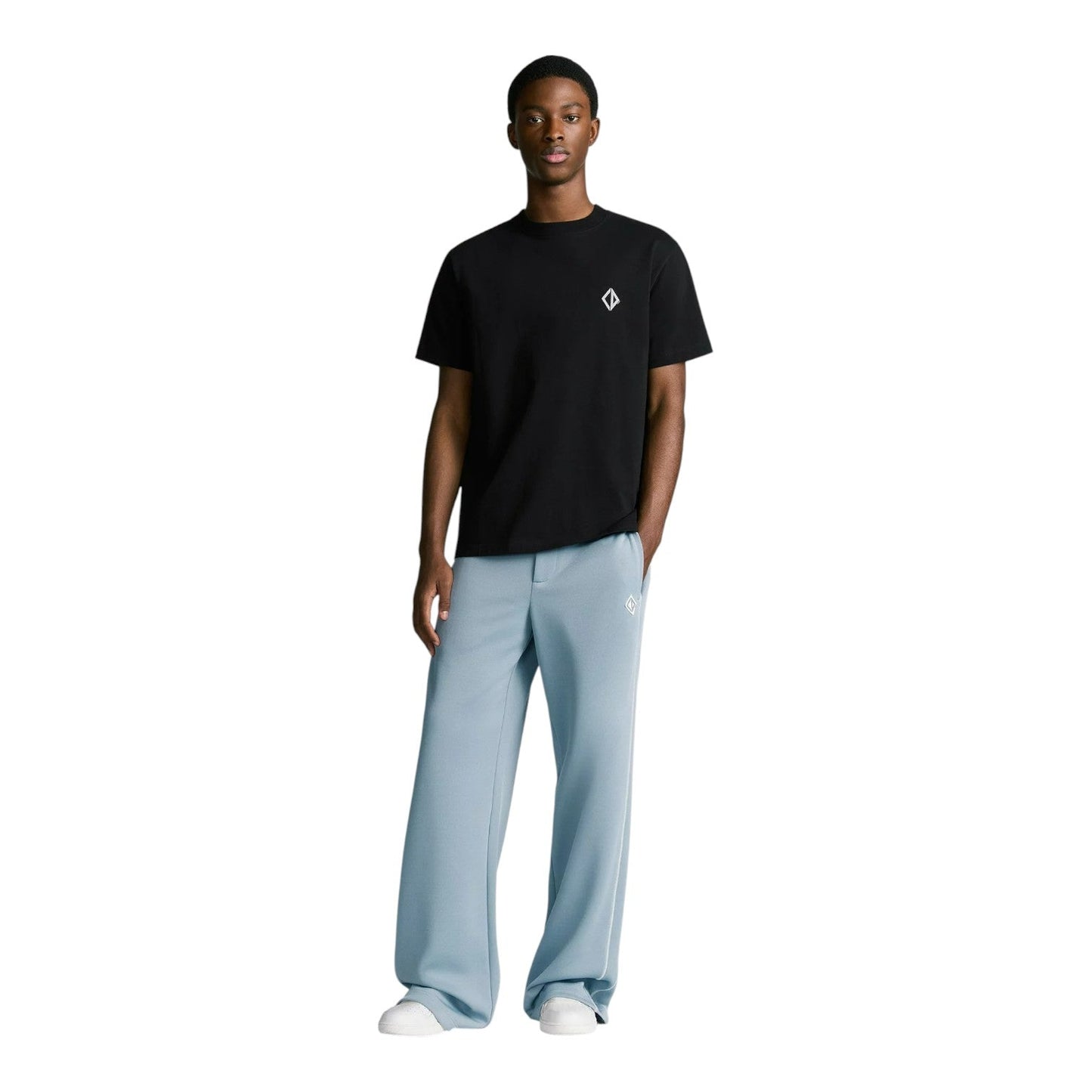 DIOR CD DIAMOND RELAXED FIT BLACK COTTON JERSEY T-SHIRT