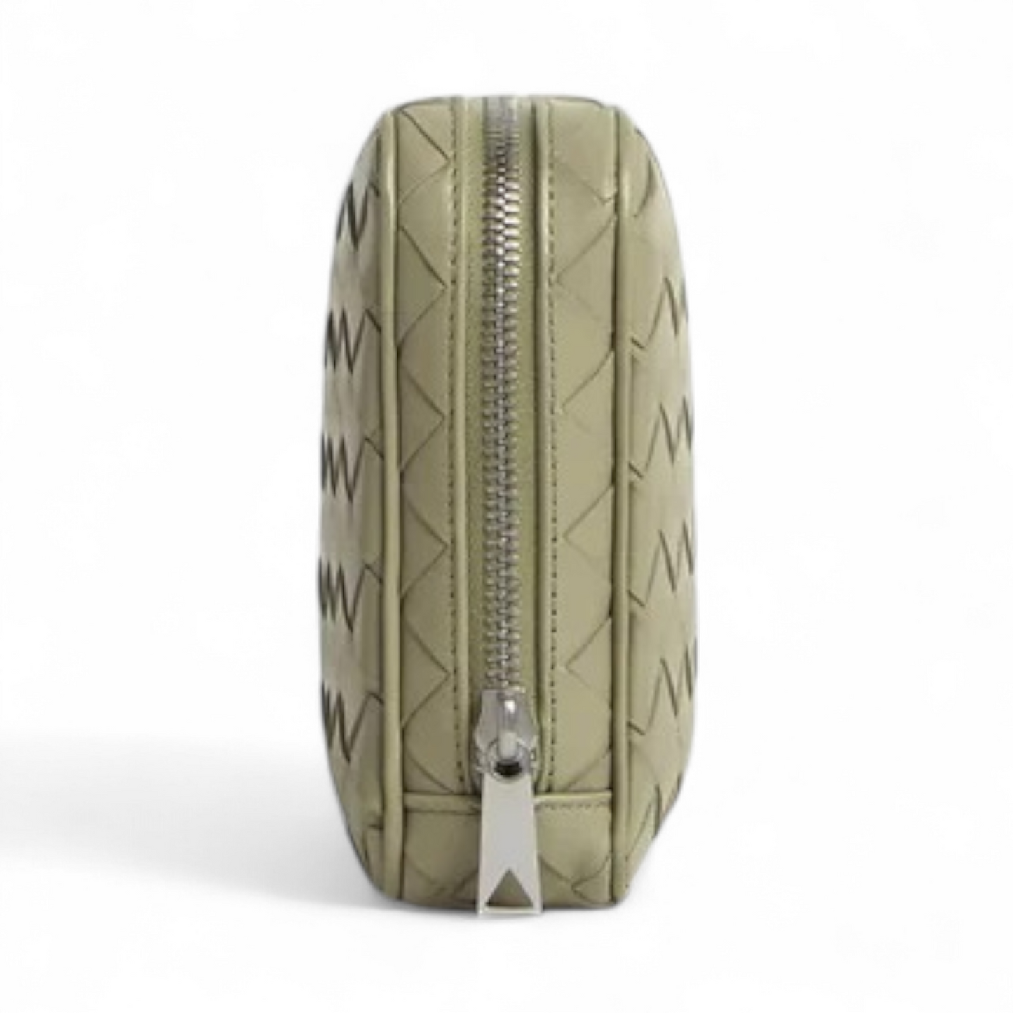 BOTTEGA VENETA INTRECCIATO MEDIUM TRAVERTINE ZIPPED ORGANIZING POUCH