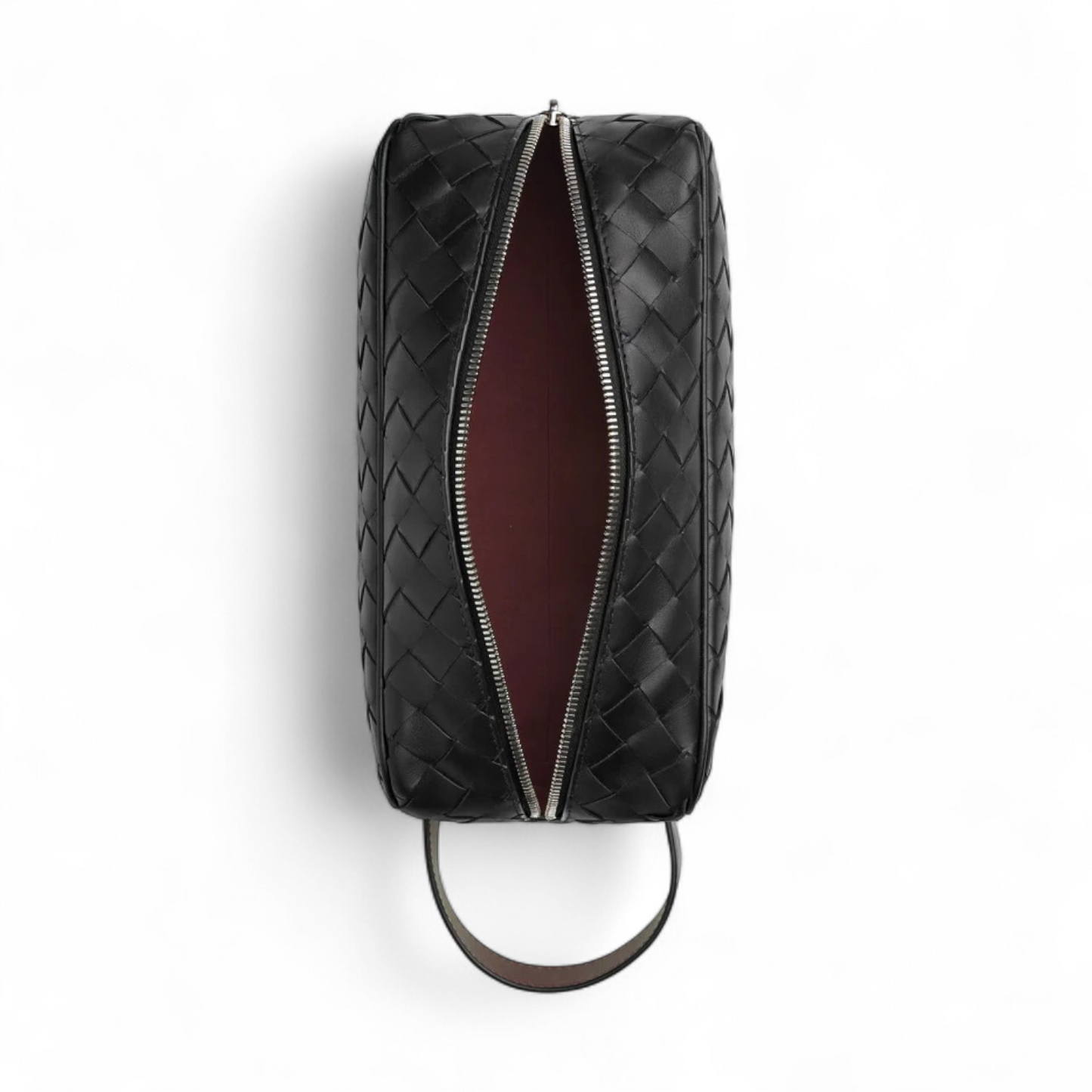 BOTTEGA VENETA INTRECCIATO BLACK TRAVEL POUCH