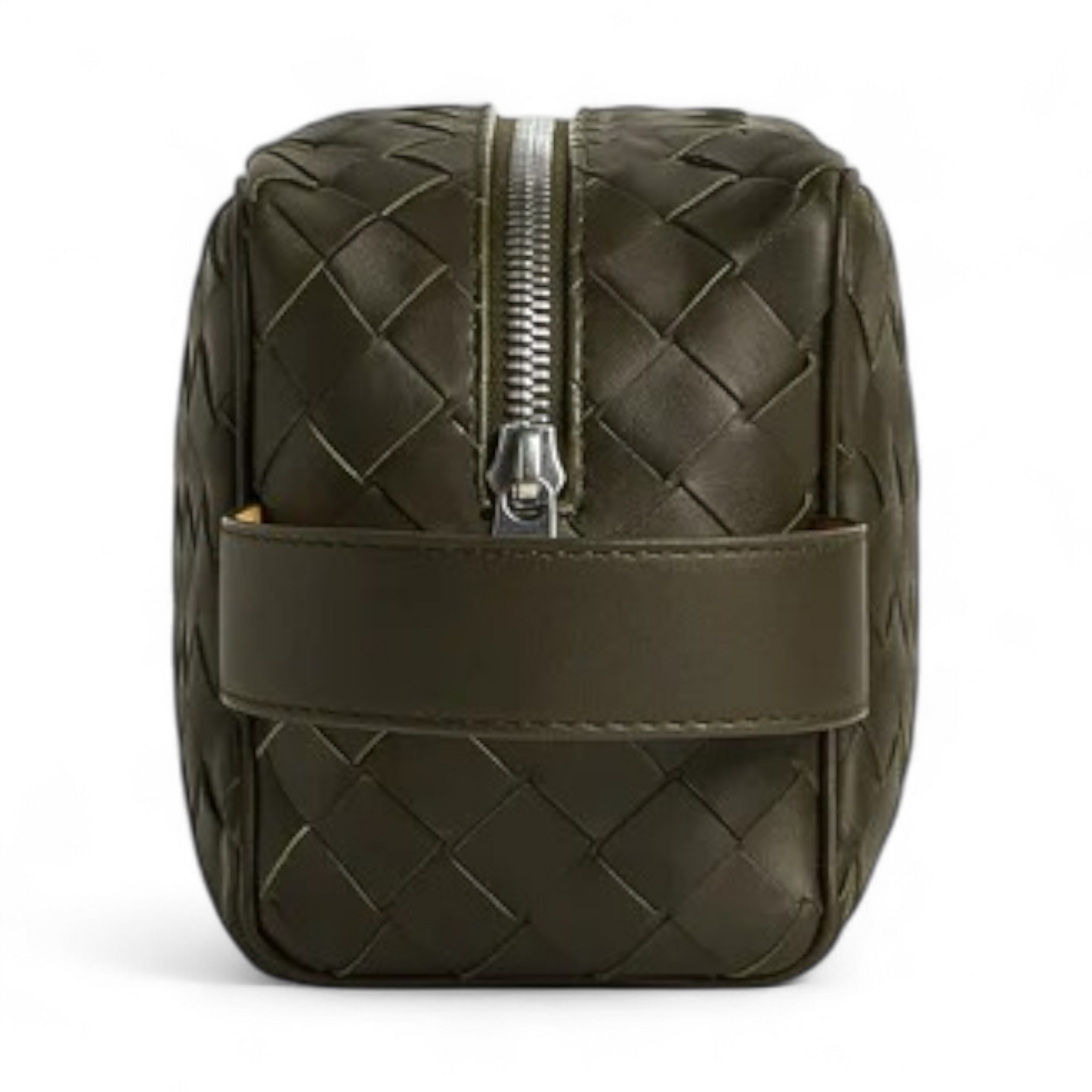 BOTTEGA VENETA INTRECCIATO KHAKI TRAVEL POUCH