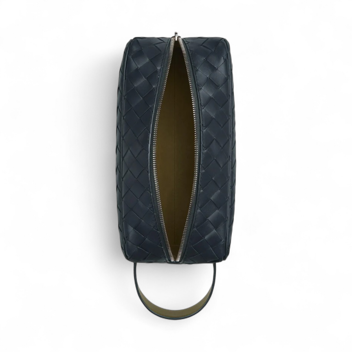 BOTTEGA VENETA INTRECCIATO SHADOW OLIVE OIL TRAVEL POUCH