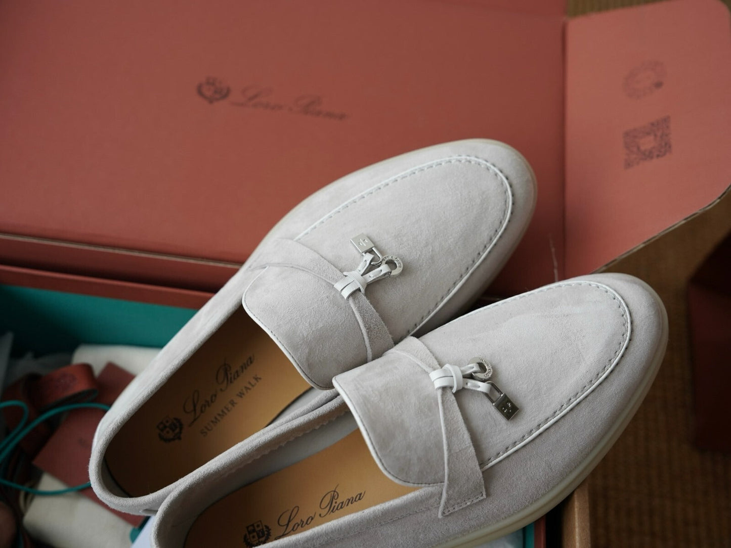 LORO PIANA GREY WOMEN LOAFER