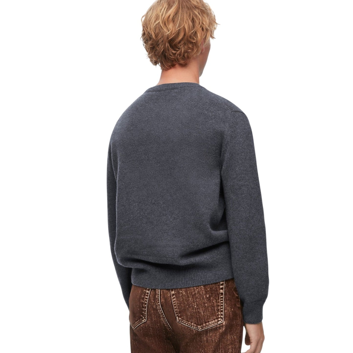LOEWE JERSEY STICH WOOL MEN GREY SWEATSHIRT