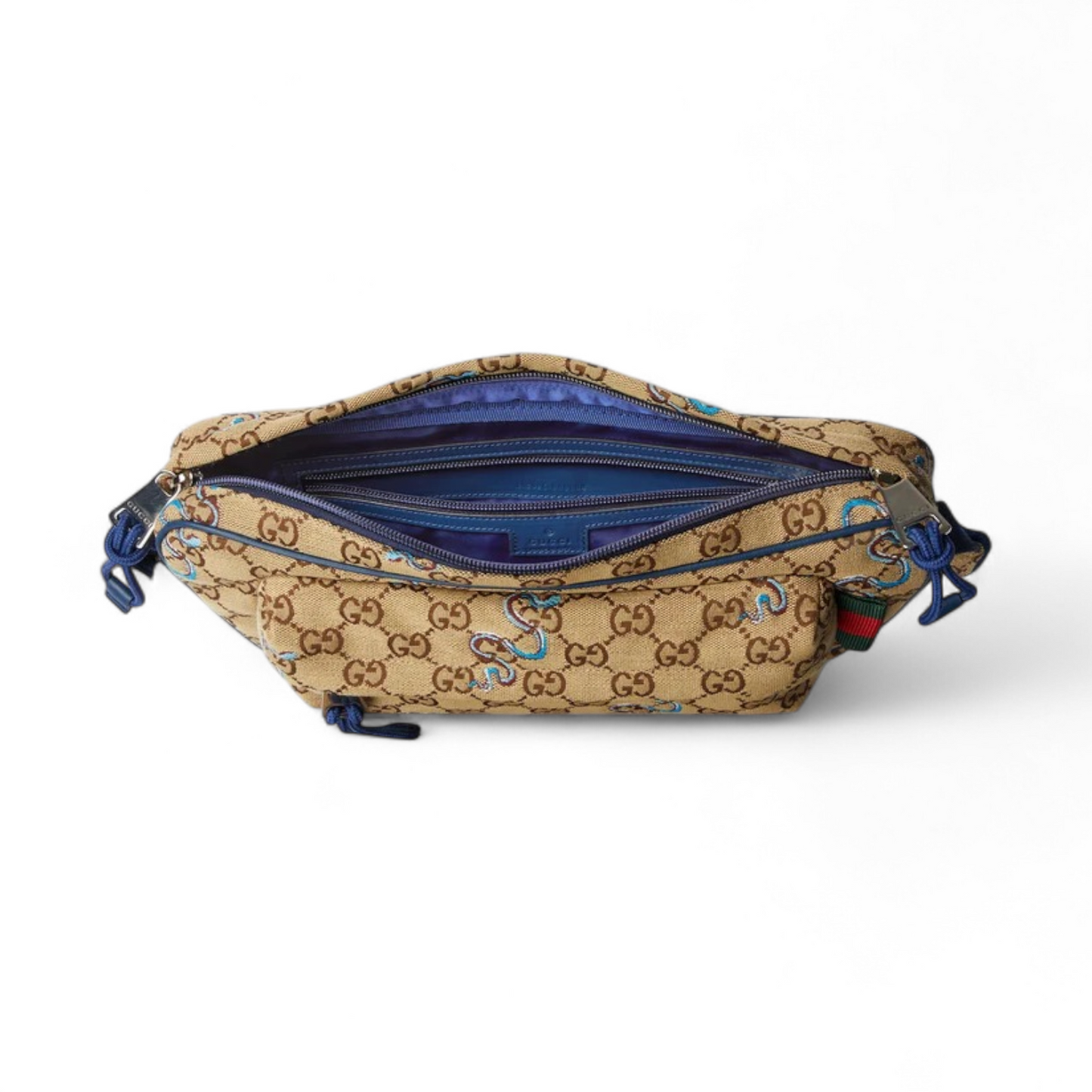 GUCCI SMALL EMBROIDERED CROSSBODY BEIGE BAG
