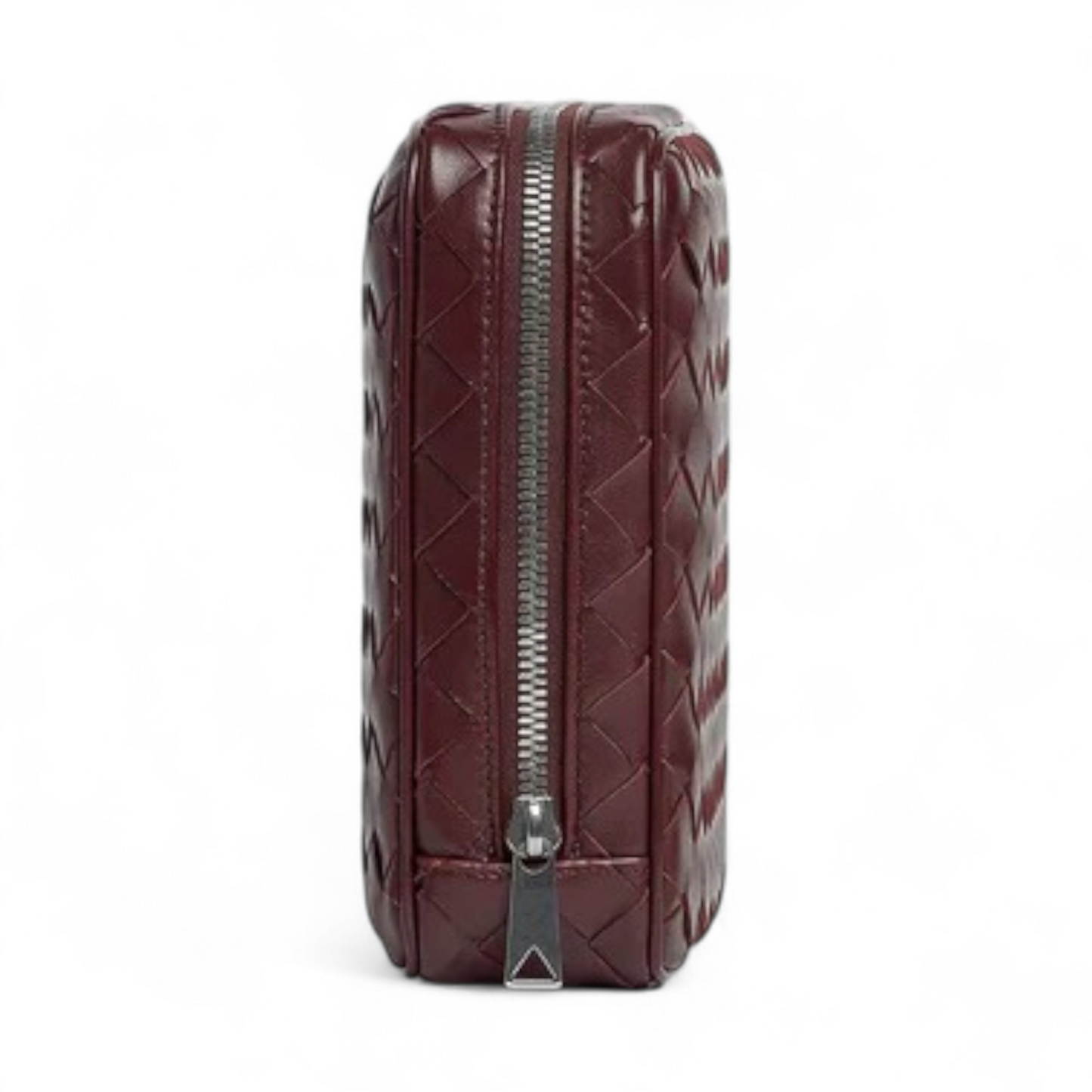 BOTTEGA VENETA INTRECCIATO MEDIUM MADDER BROWN ZIPPED ORGANIZING POUCH