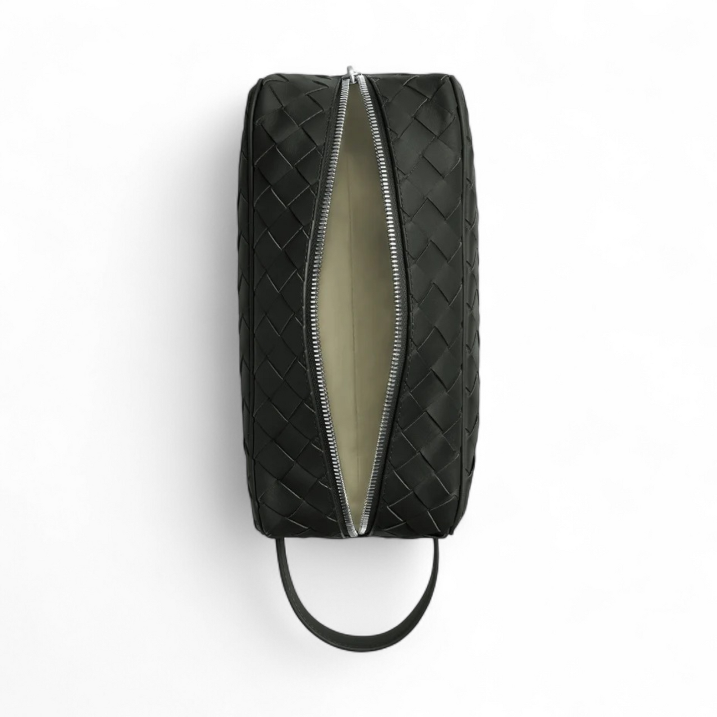 BOTTEGA VENETA INTRECCIATO DARK GREEN TRAVEL POUCH