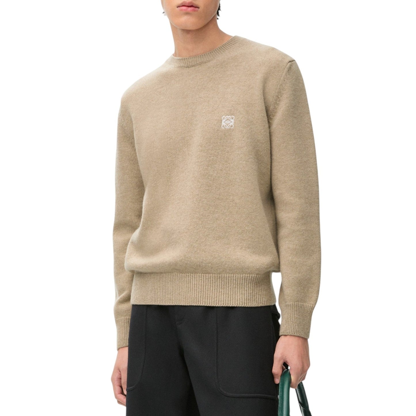 LOEWE JERSEY STICH WOOL MEN BEIGE SWEATSHIRT