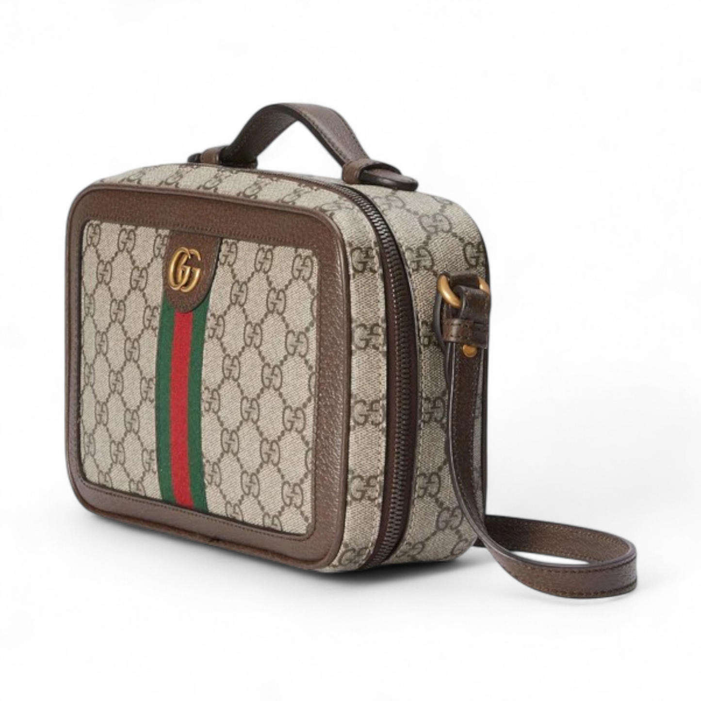 GUCCI OPHIDIA SMALL CROSSBODY WITH WEB BEIGE BAG