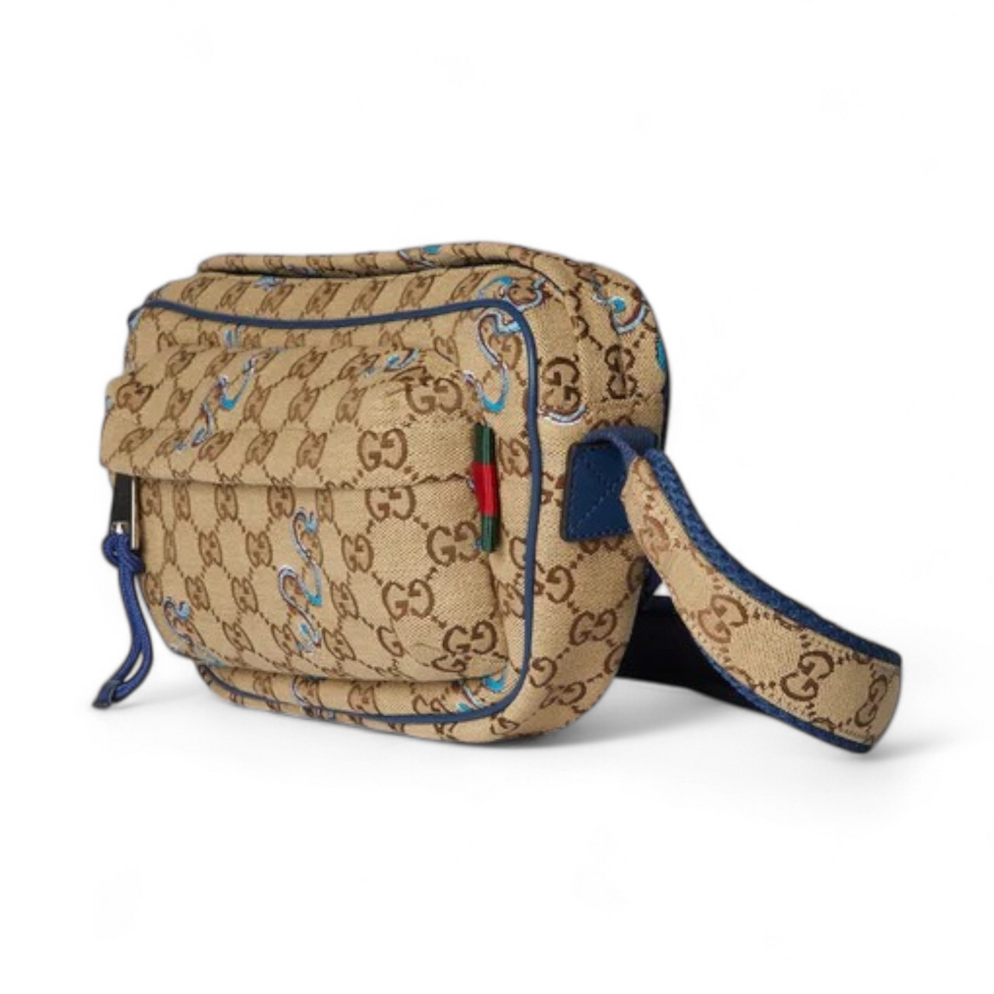 GUCCI SMALL EMBROIDERED CROSSBODY BEIGE BAG