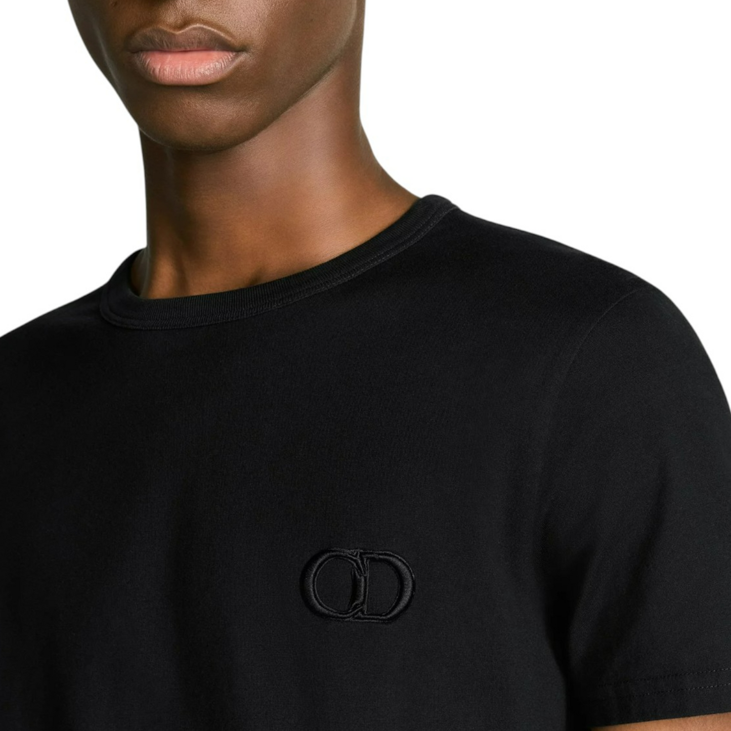 CD ICON REGULAR FIT BLACK COTTON JERSEY T-SHIRT