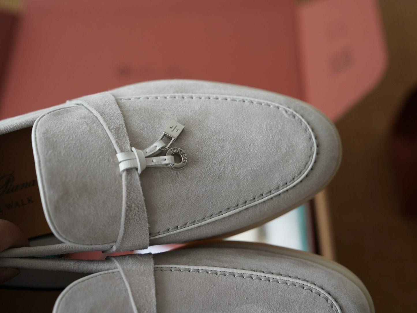 LORO PIANA GREY WOMEN LOAFER