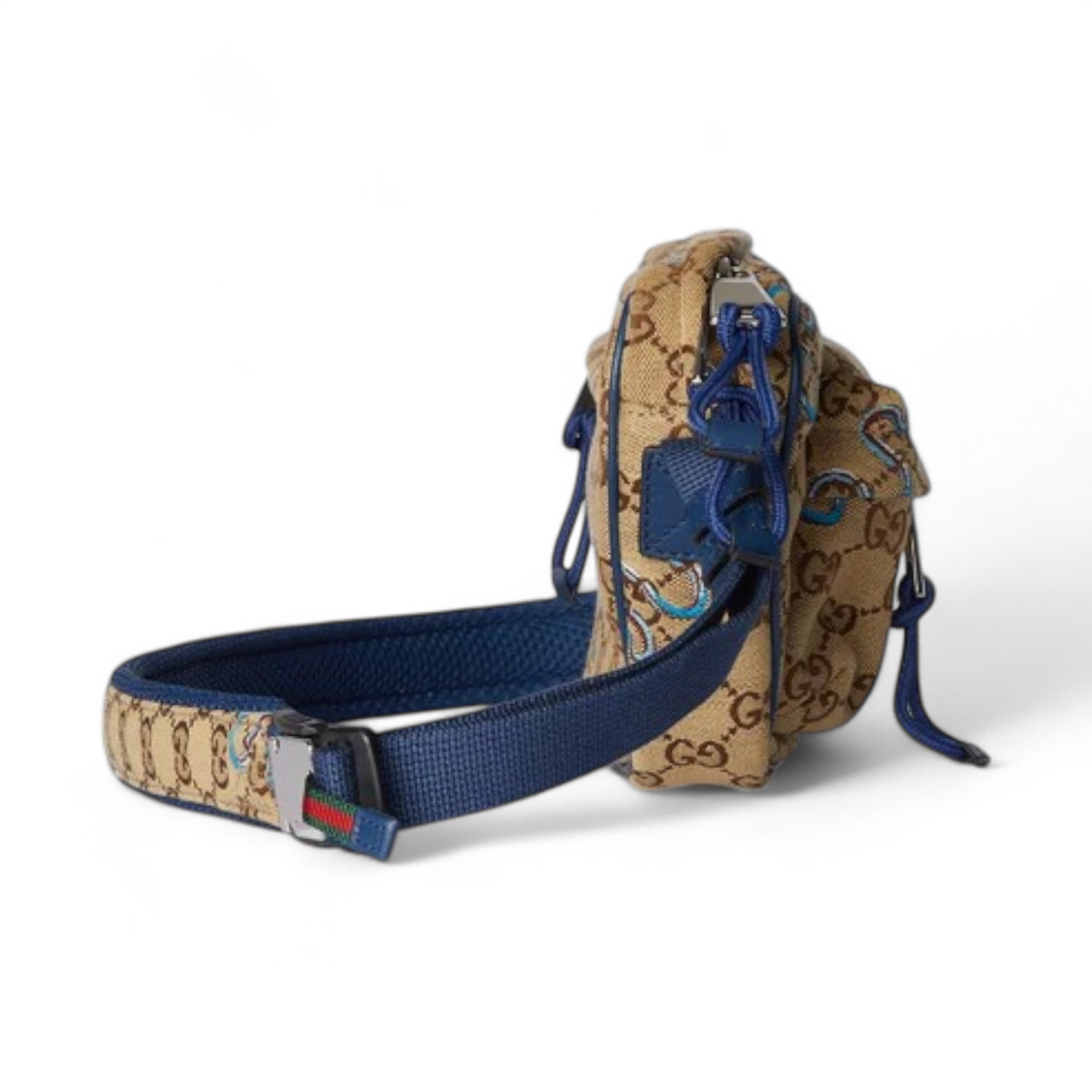 GUCCI SMALL EMBROIDERED CROSSBODY BEIGE BAG