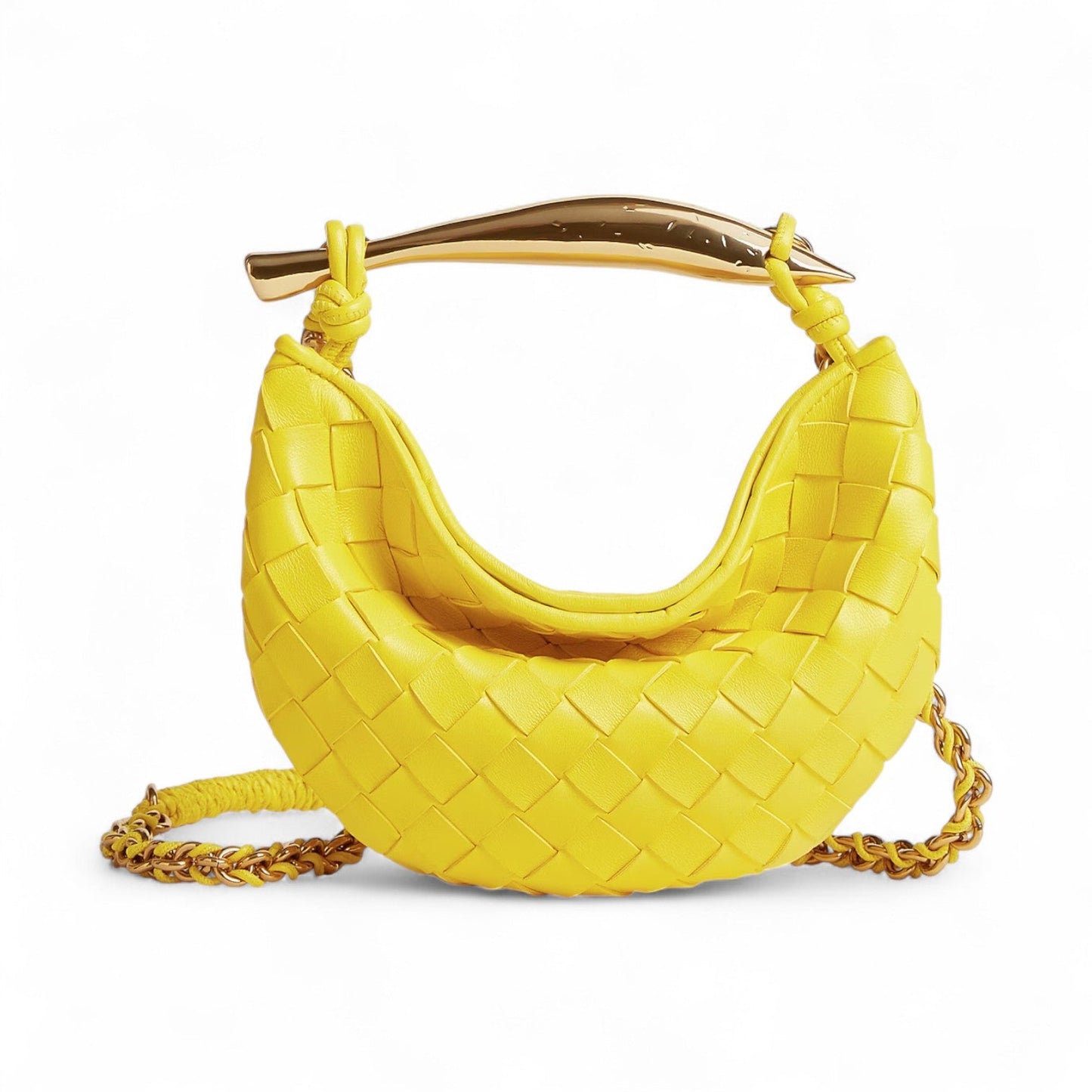 BOTTEGA VENETA BABY SARDINE CHAIN YELLOW BAG