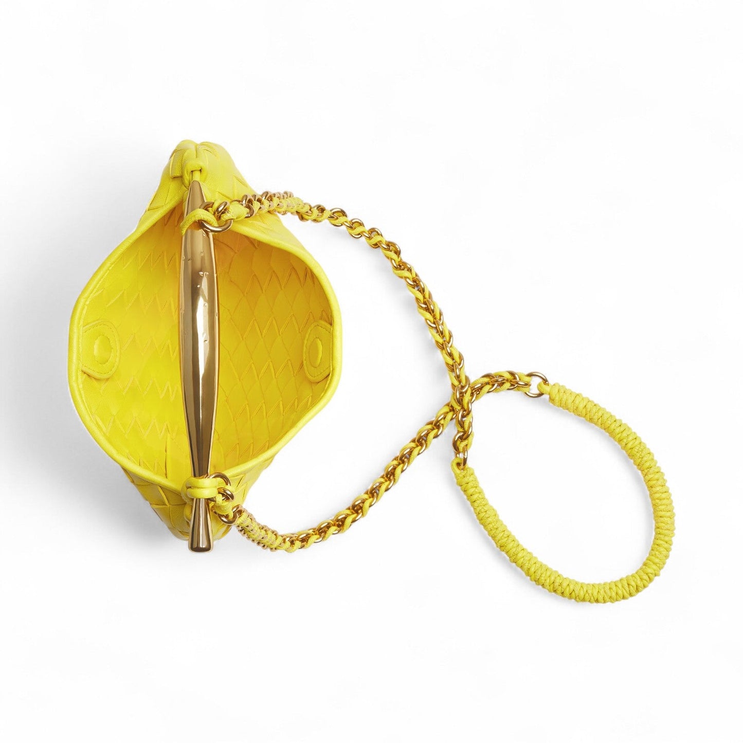 BOTTEGA VENETA BABY SARDINE CHAIN YELLOW BAG