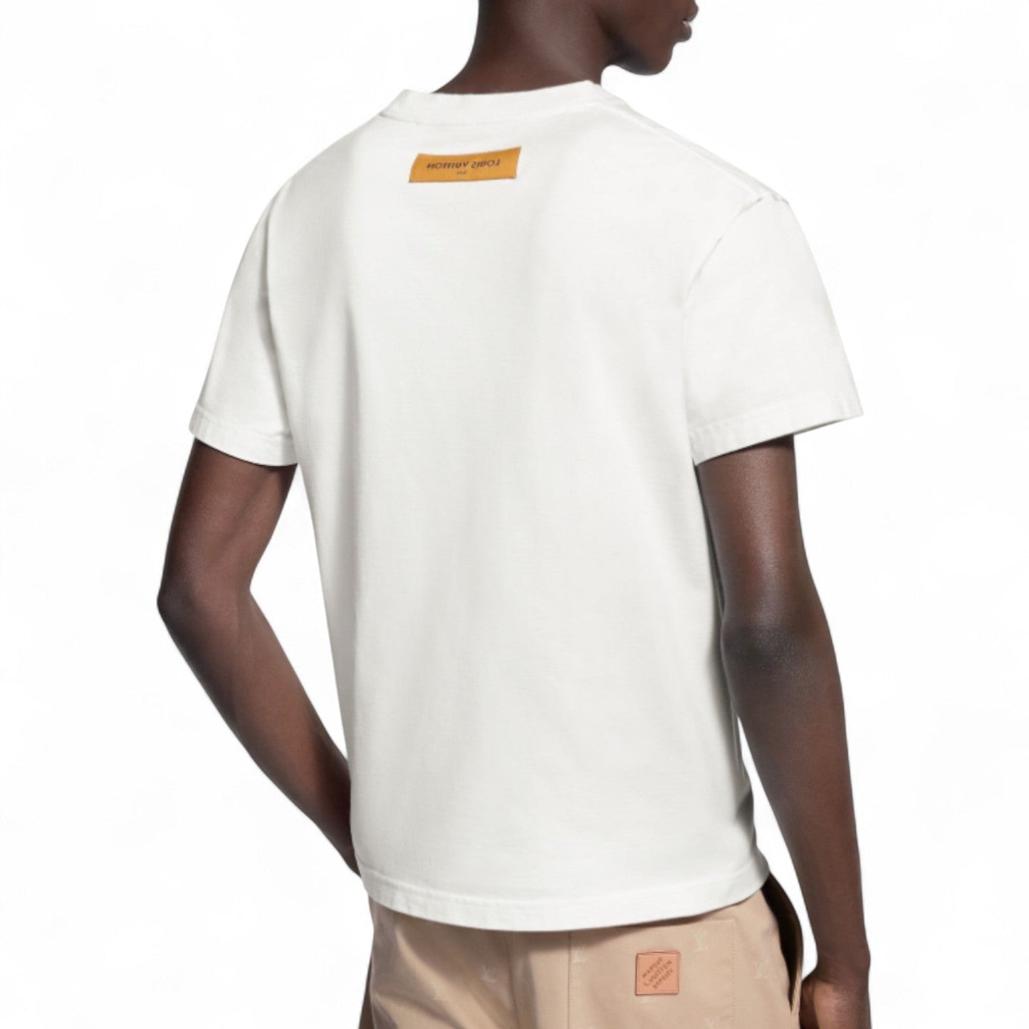 LOUIS VUITTON EMBOSSED LV COTTON WHITE T-SHIRT