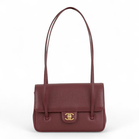 CHANEL SS26 SMALL PREPPY COCO FLAP MAROON CAVIAR GOLD HARDWARE WOMEN BAG 