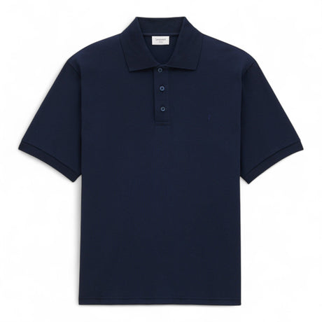 SAINT LAURENT CASSANDRE IN PIQUE MEN BLUE POLO SHIRT