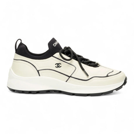 CHANEL CALFSKIN & MIXED FIBERS WOMEN WHITE SNEAKERS