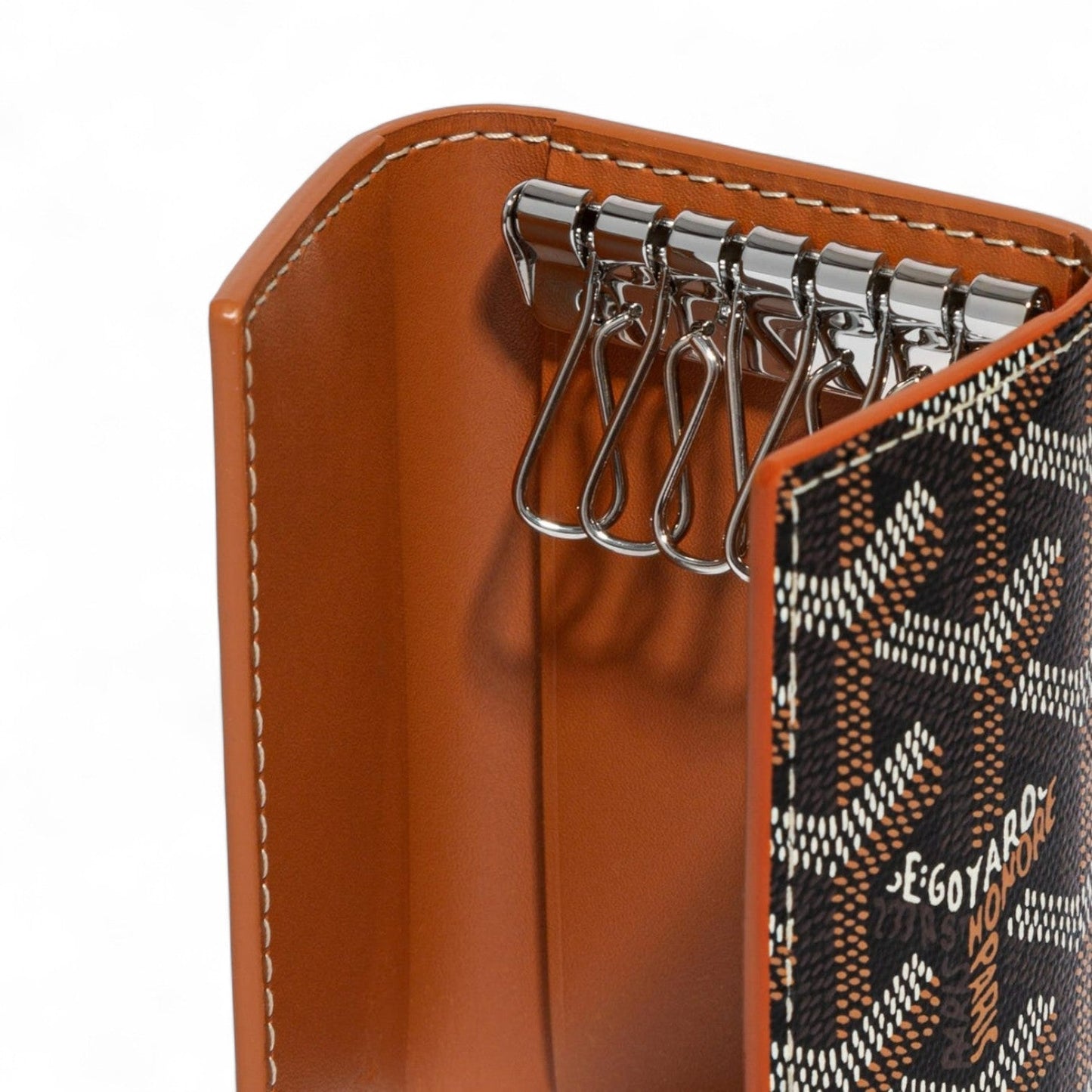 GOYARD SAINT-MICHEL BLACK & TAN KEY RING