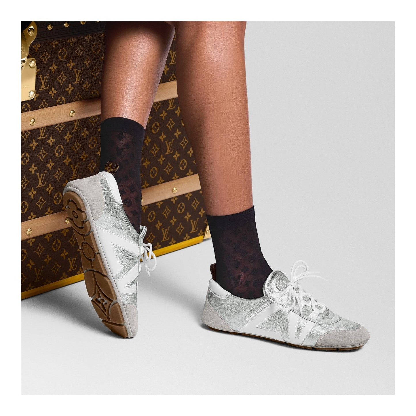 LOUIS VUITTON LV SNEAKERINA SILVER SNEAKERS