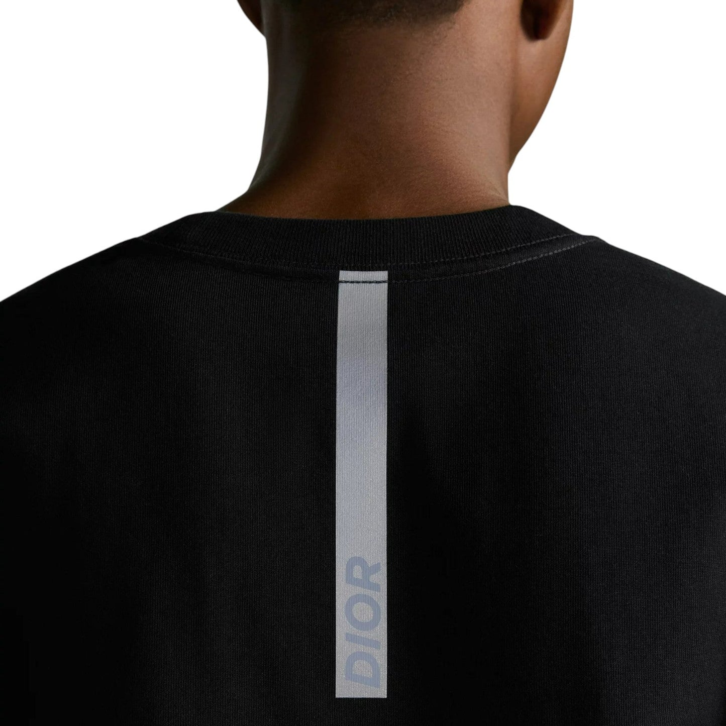 DIOR CD DIAMOND RELAXED FIT BLACK COTTON JERSEY T-SHIRT